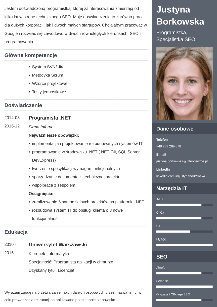 CV Wzór: 75+ Przykładów Gotowych CV Do Pobrania