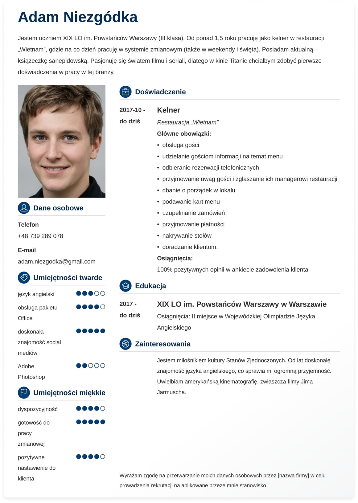 Profesjonalny wzór CV