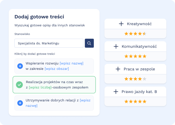 Dodaj gotowe treści