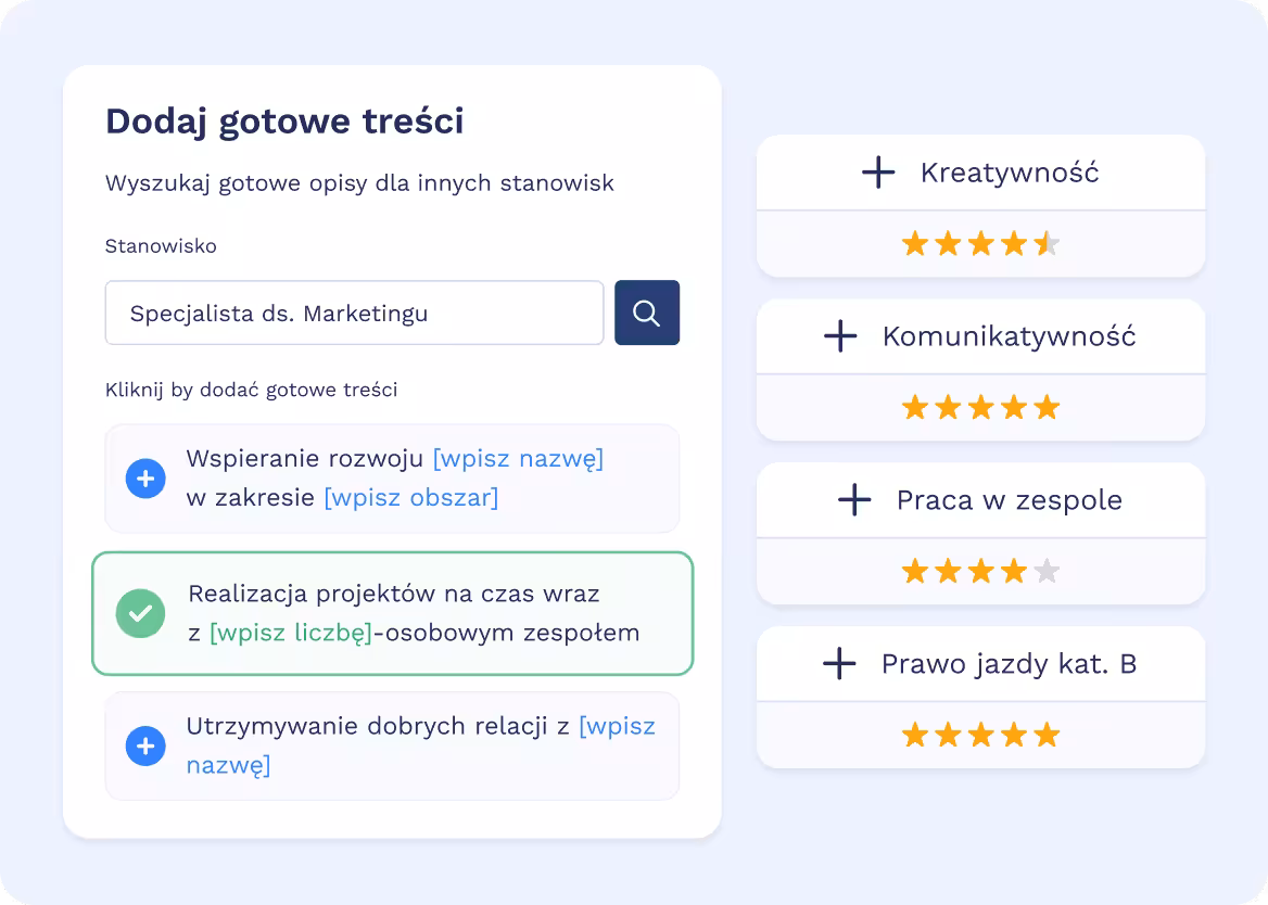 Dodaj gotowe treści