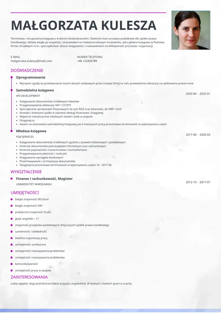 szablon cv ceramica czerwony
