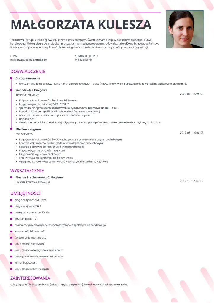 szablon cv dynamic czerwony