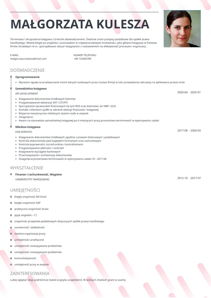 szablon cv dynamic szary
