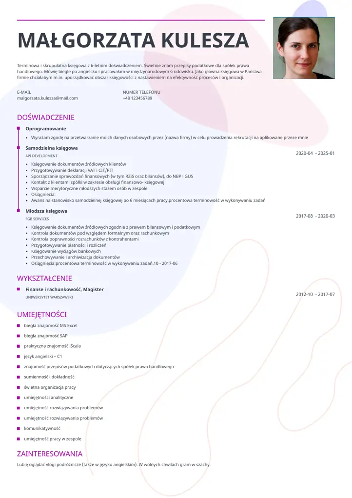 impetus cv template red
