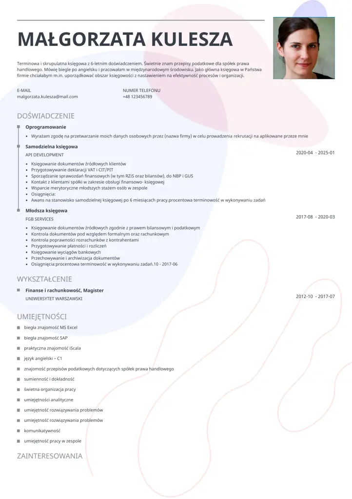 impetus cv template gray