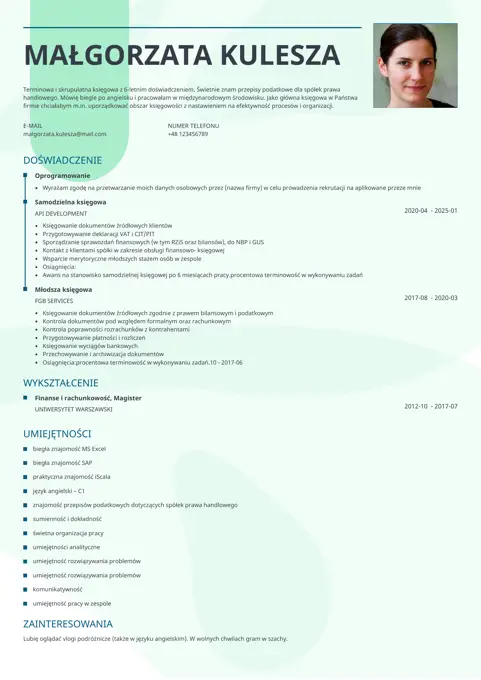 Szablon CV Lumina