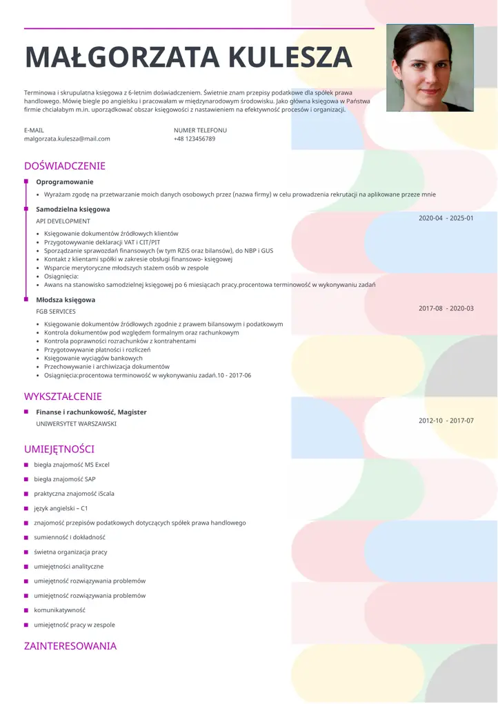 spectra cv template red