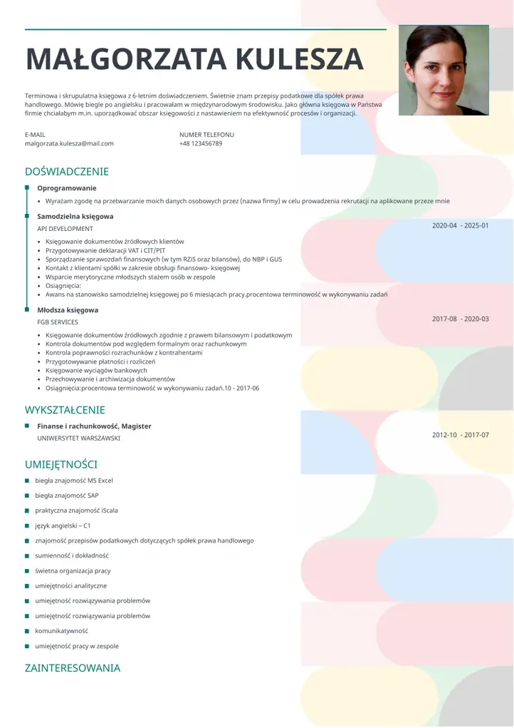 spectra cv template green