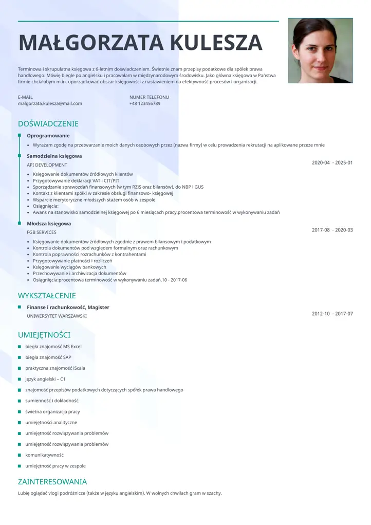 synergy cv template green