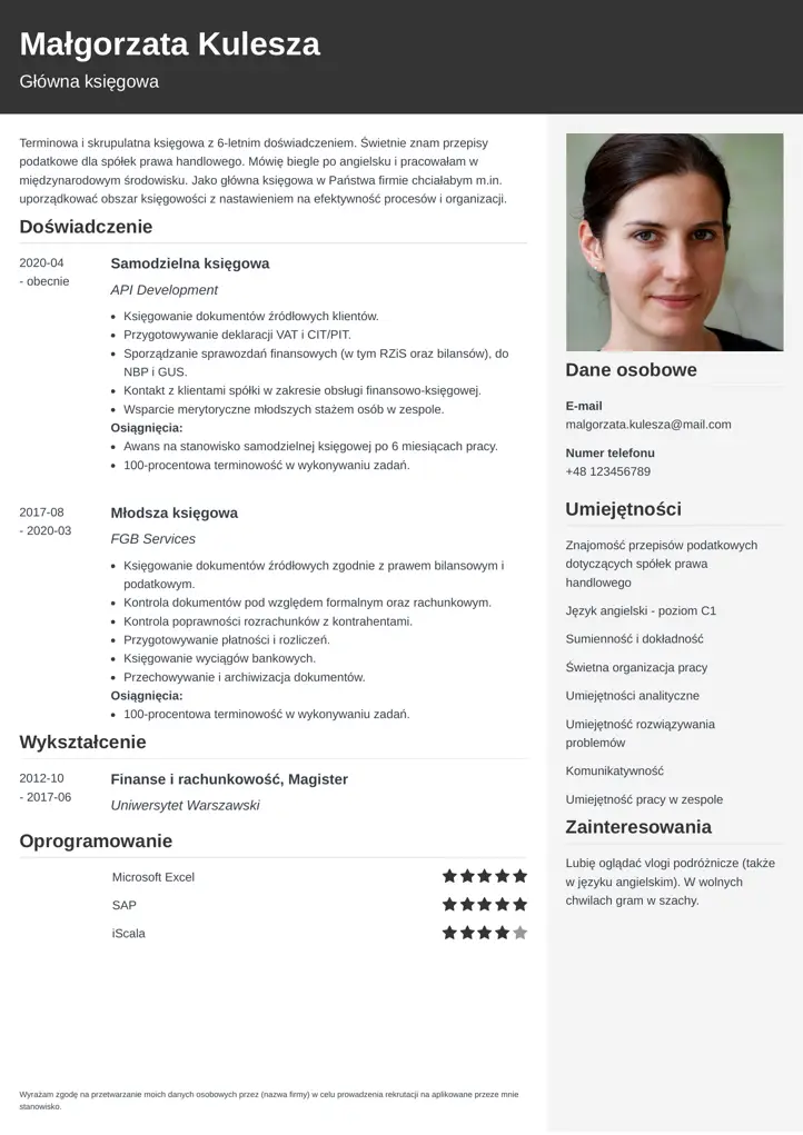 szablon cv cubic czarny