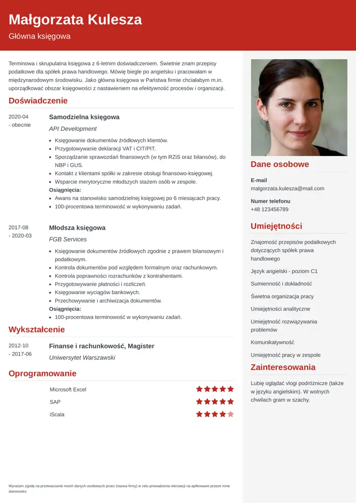 szablon cv cubic czerwony