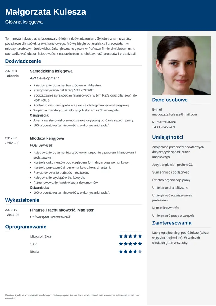 szablon cv cubic niebieski