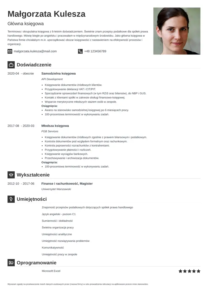 szablon cv iconic czarny