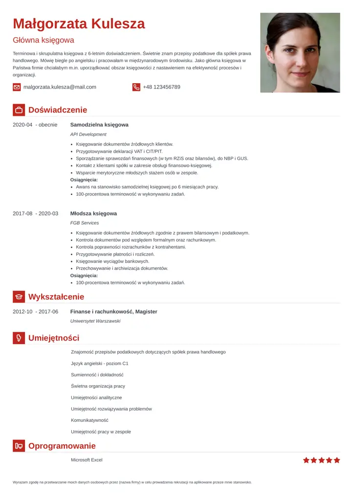 iconic cv template red