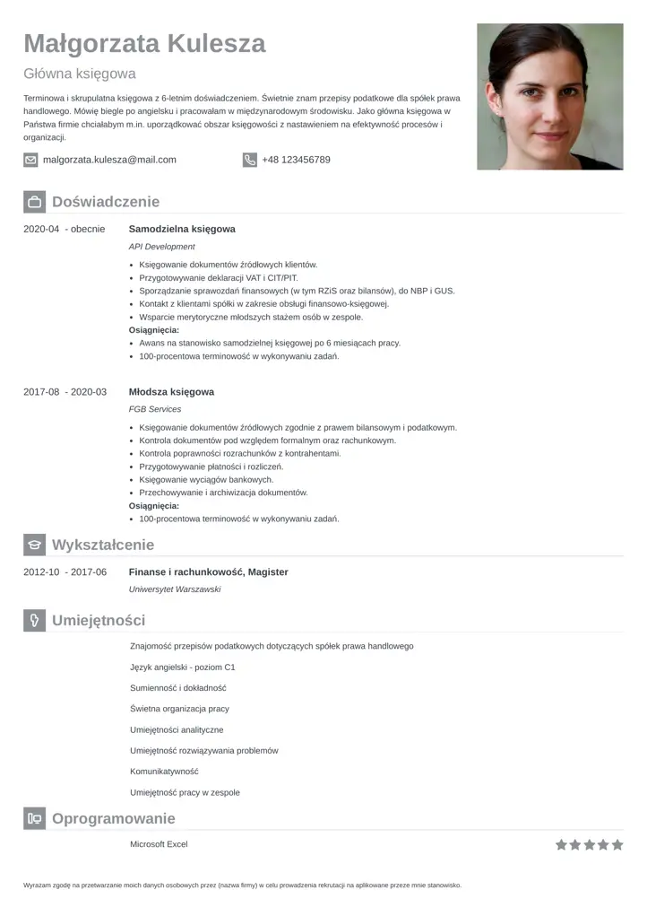 iconic cv template gray