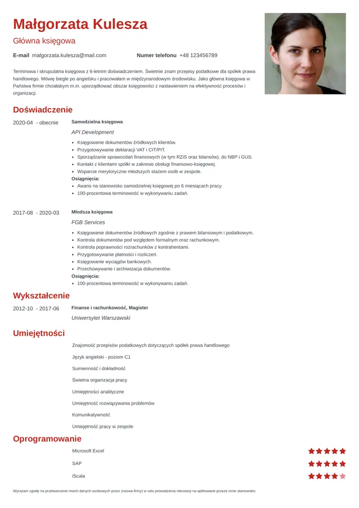 minimo cv template red