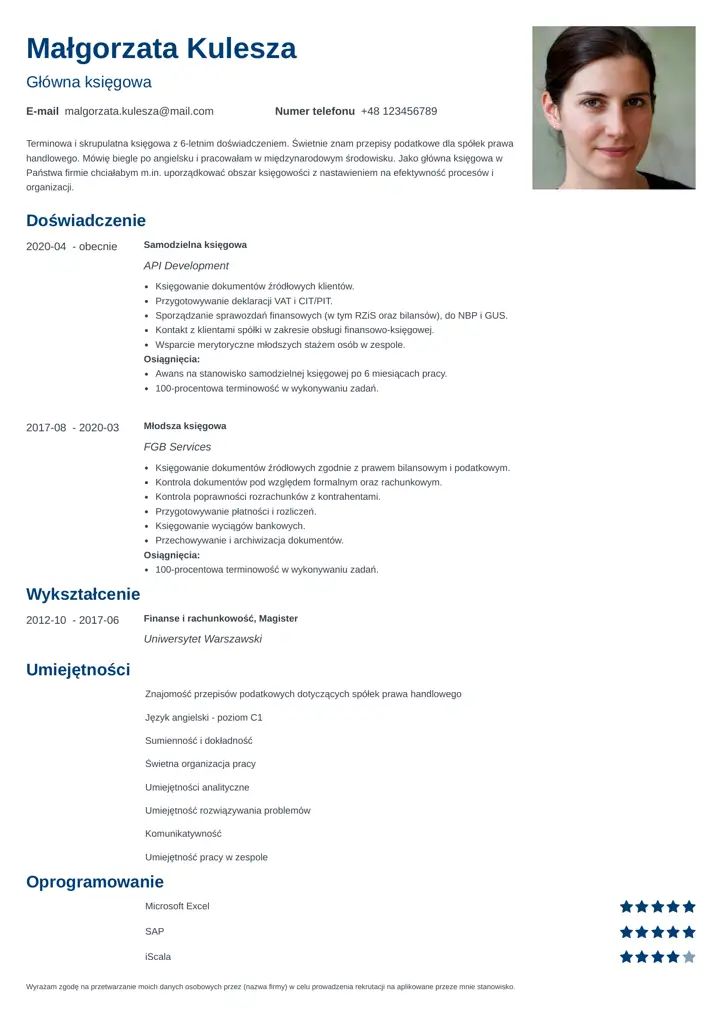 szablon cv minimo niebieski