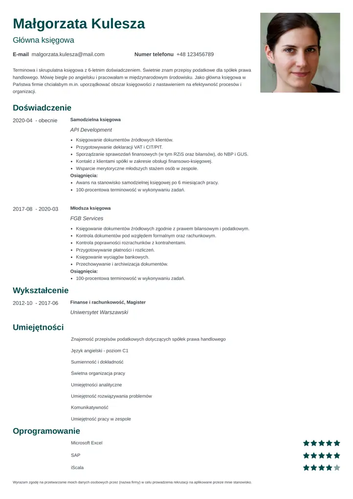 minimo cv template green