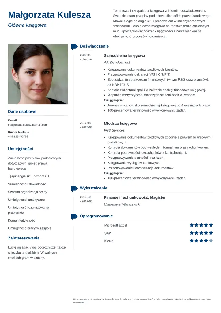 szablon cv muse niebieski