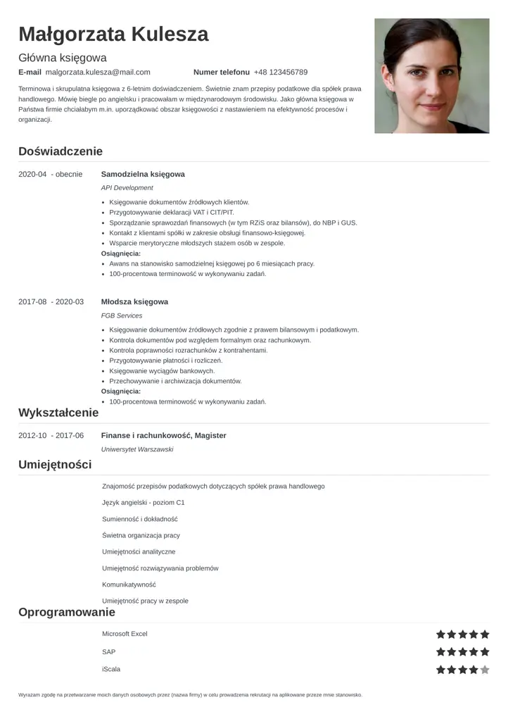 nanica cv template black
