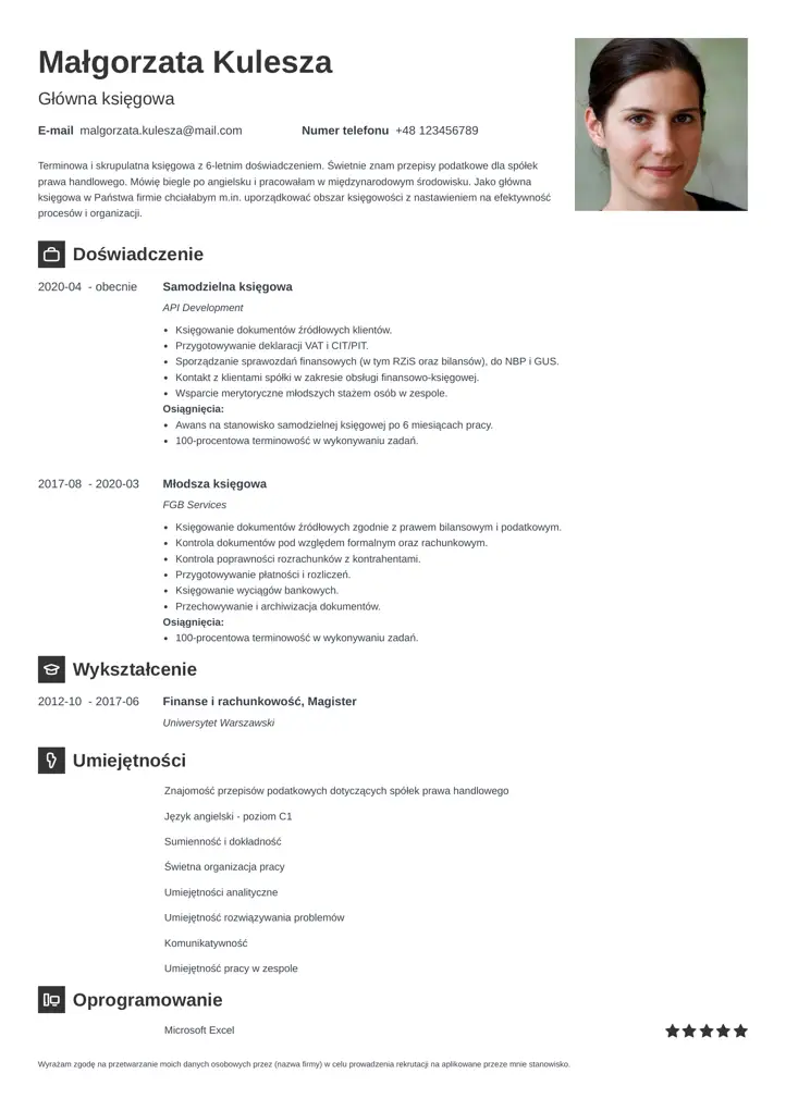 newcast cv template black