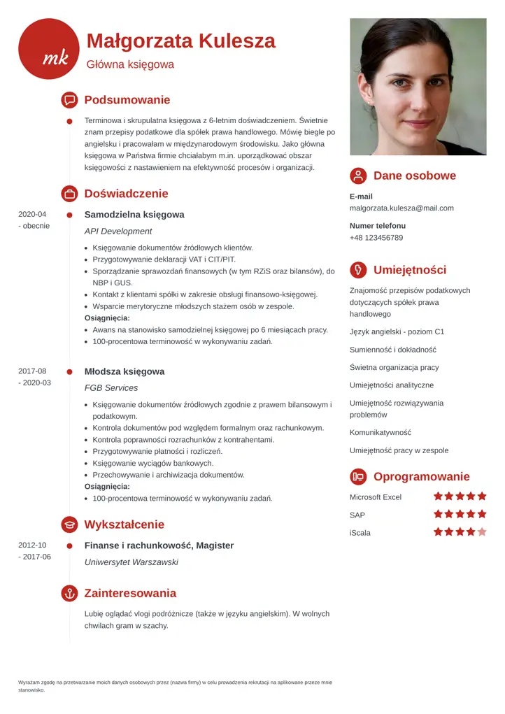 primo cv template red