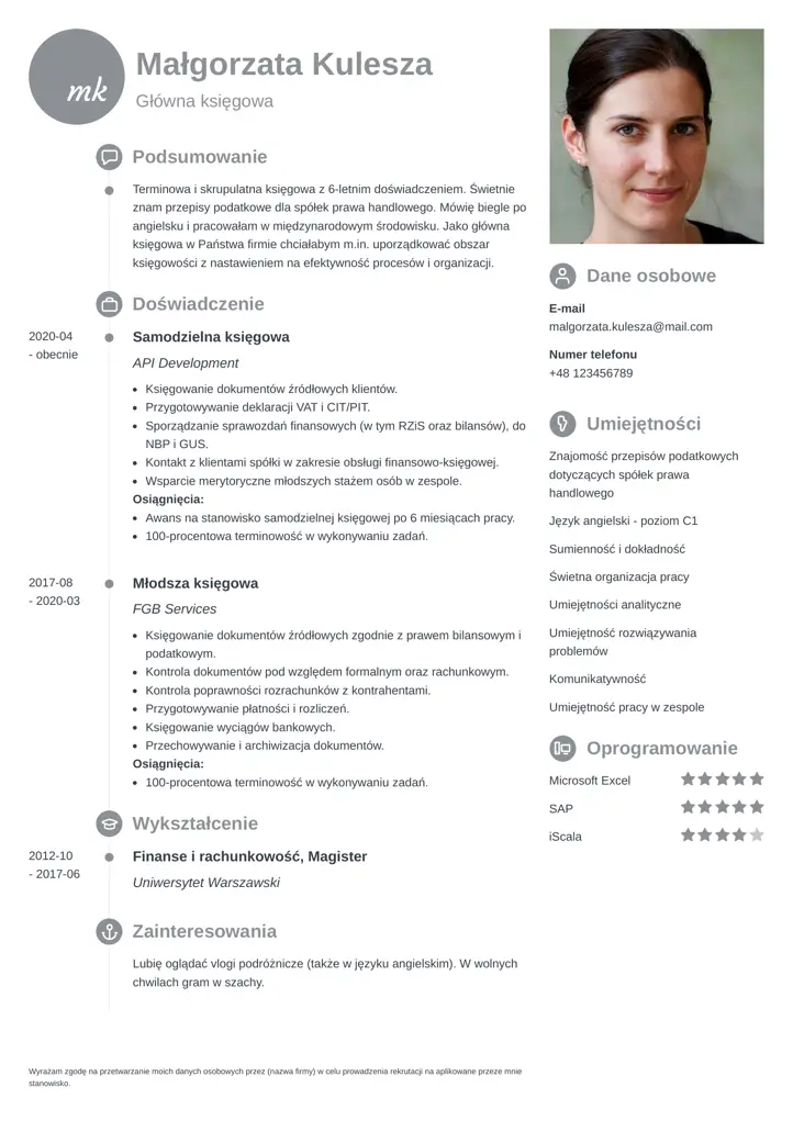 primo cv template gray