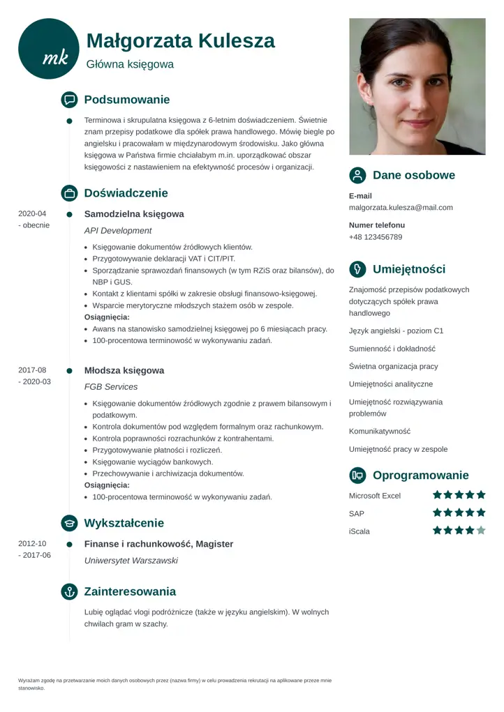 primo cv template green