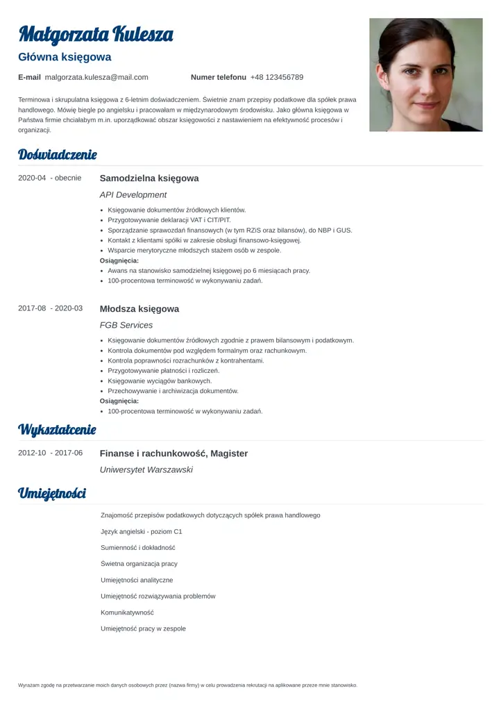 valera cv template blue