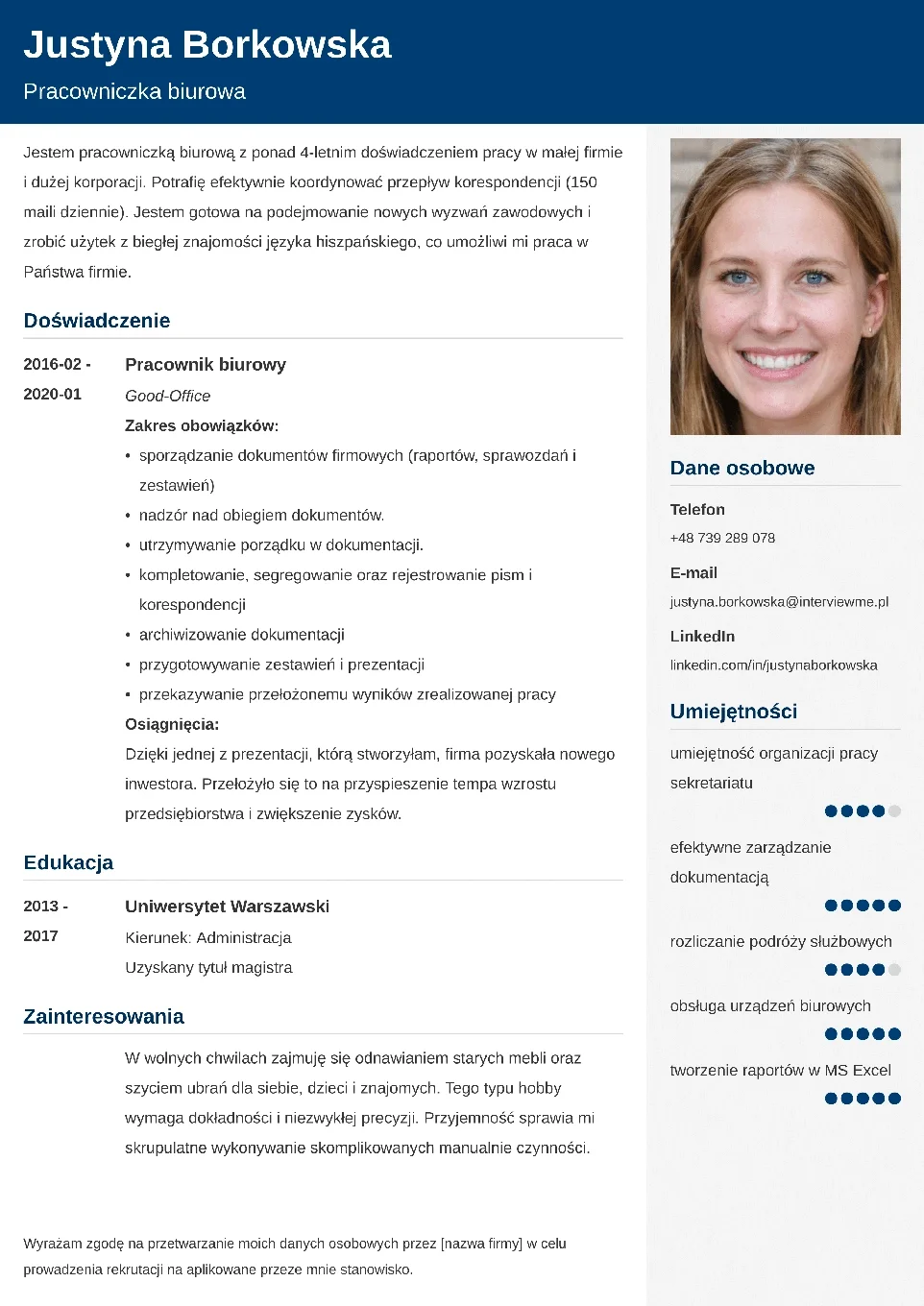 Wzór cv chronologicznego
