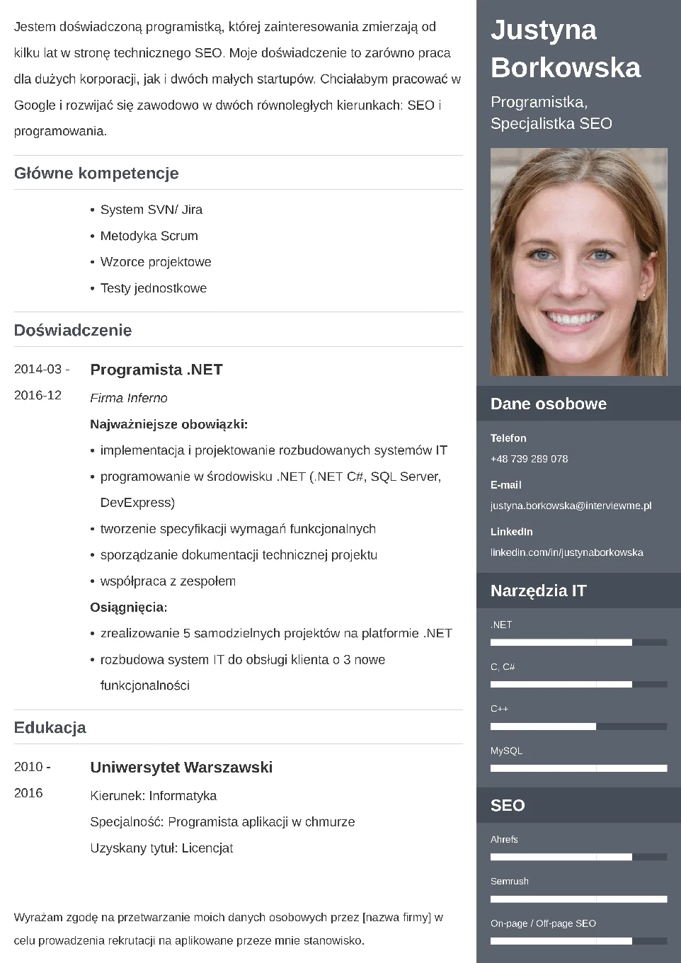 Wzór cv mieszanego