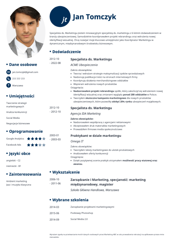 CV online Initials