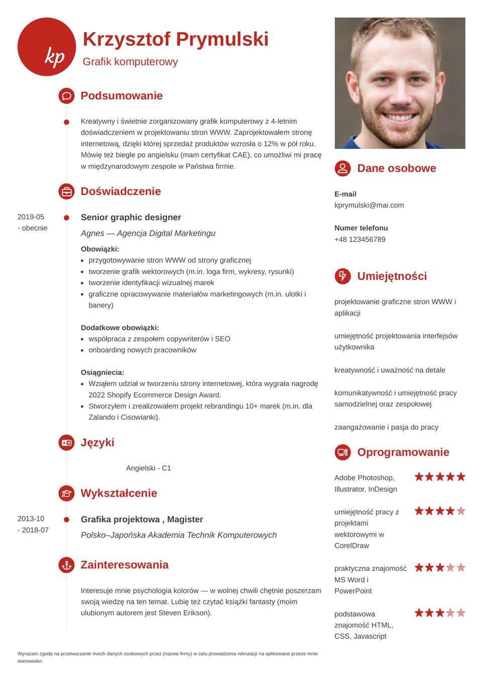 Kreatywny szablon CV