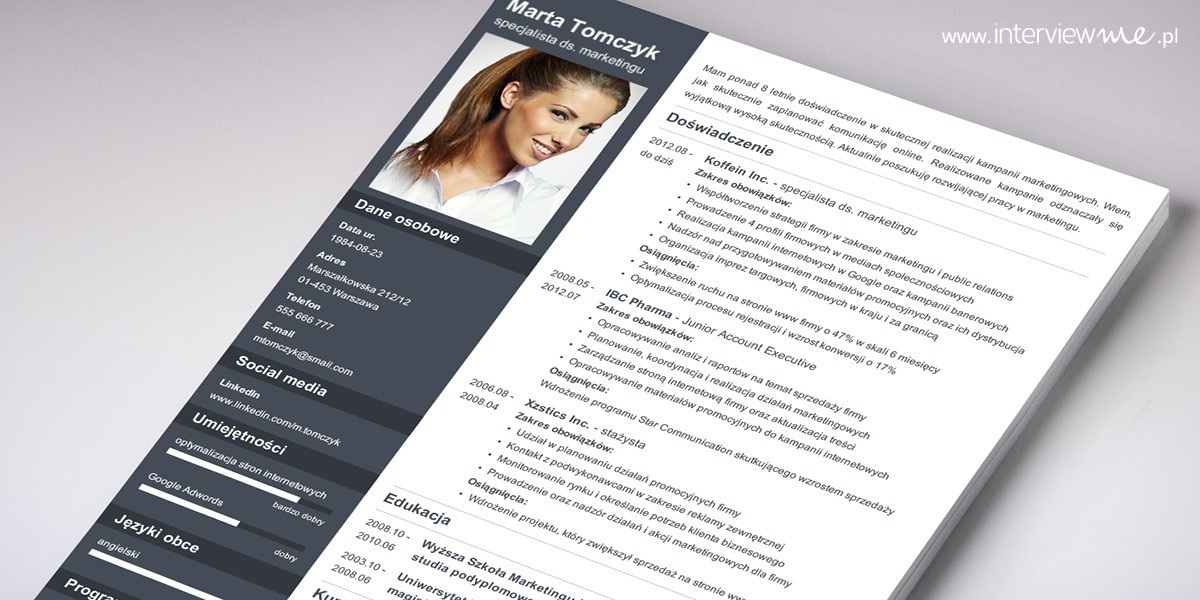 profesjonalny szablon CV