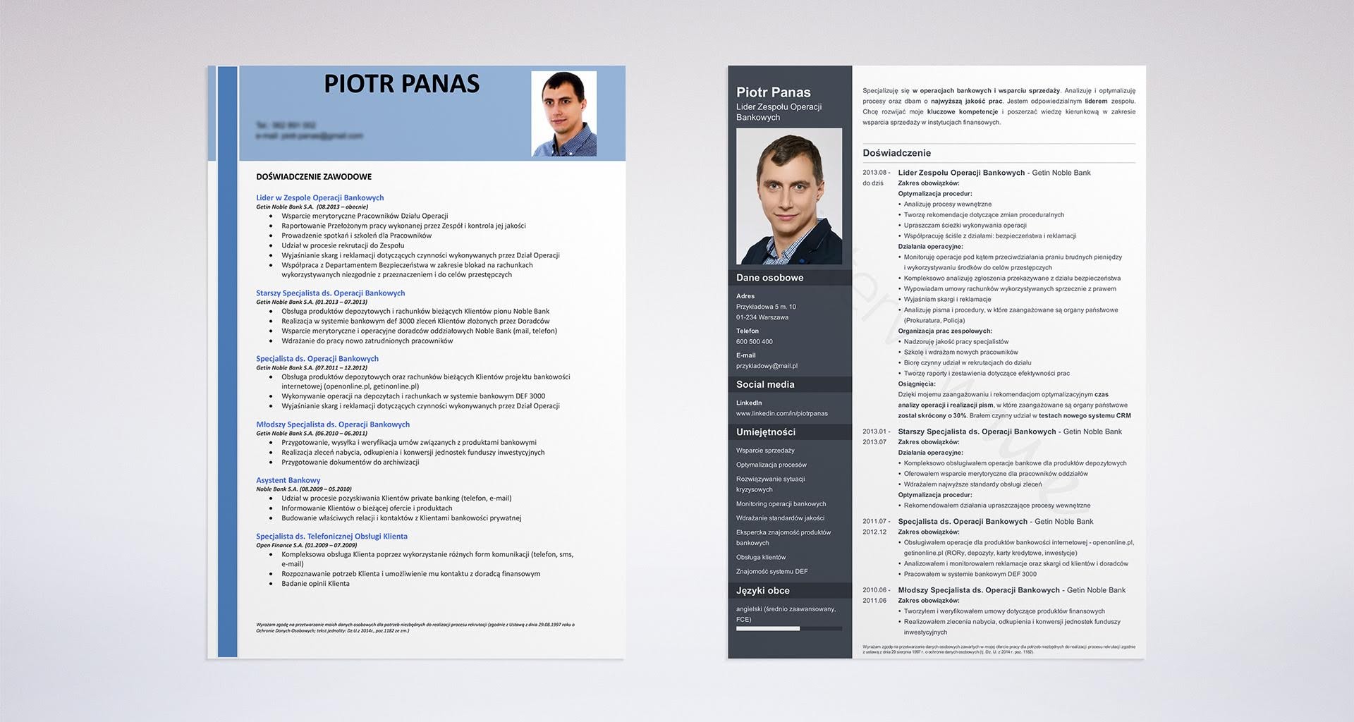 24 darmowe szablony CV + Gotowy wzór CV do wypełnienia i pobrania