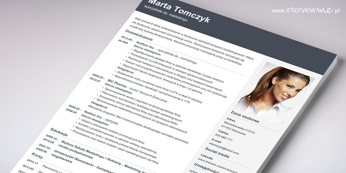 szablony cv interviewme