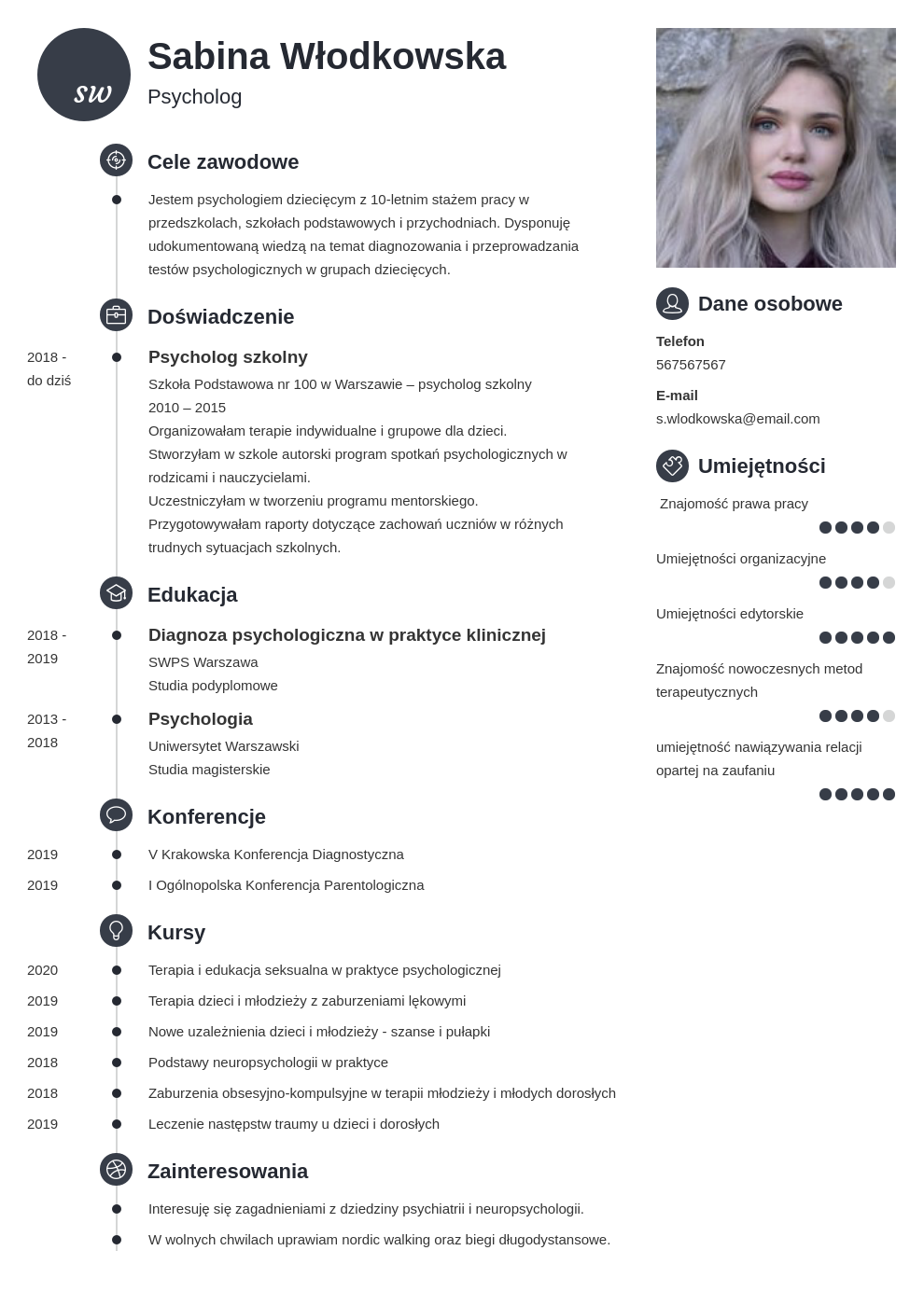 CV psychologa + list motywacyjny - wzór i przykłady