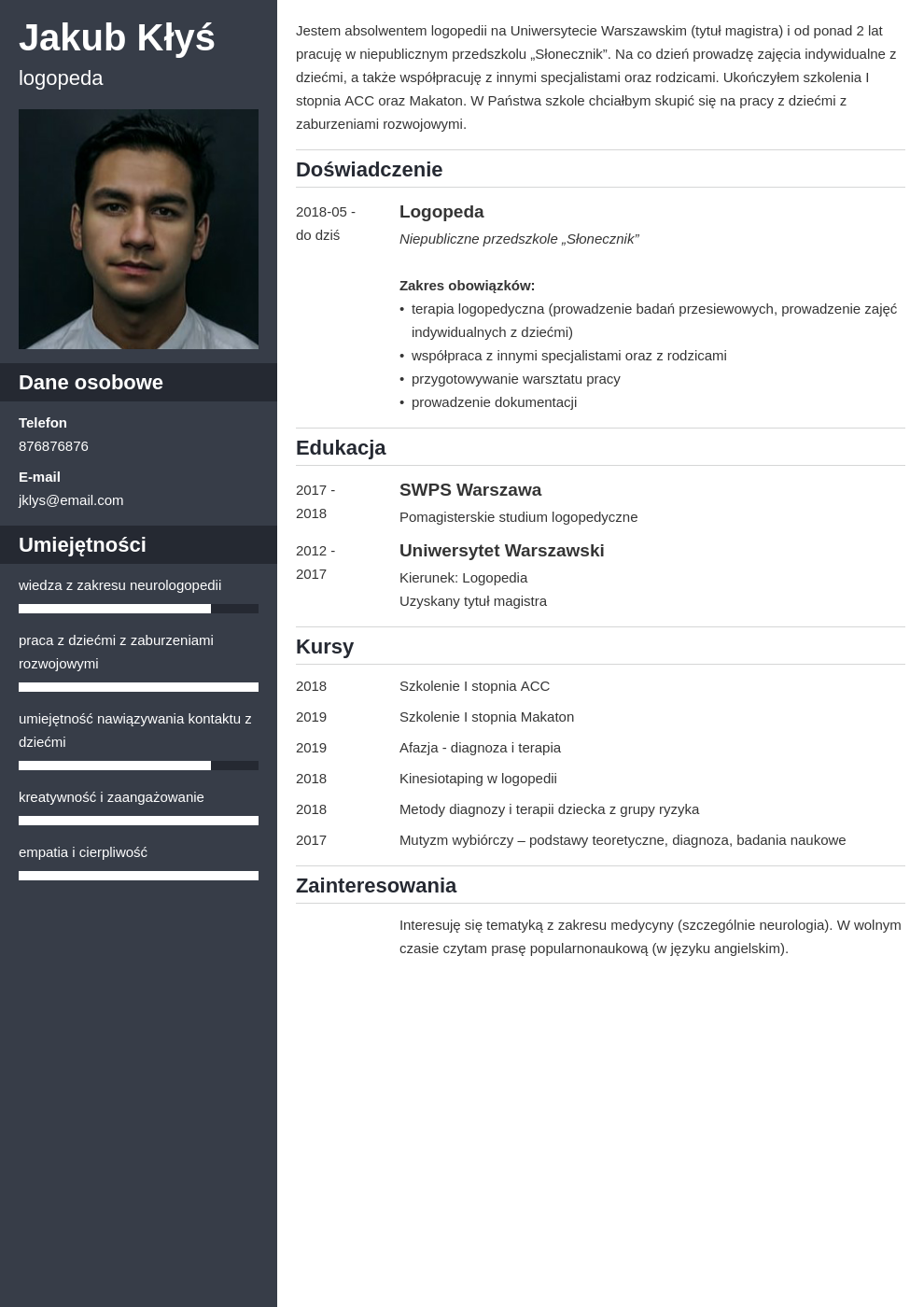 Curriculum vitae logopeda picture