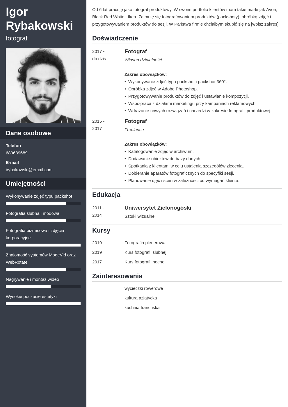 CV template Word w DOC / DOCX za darmo