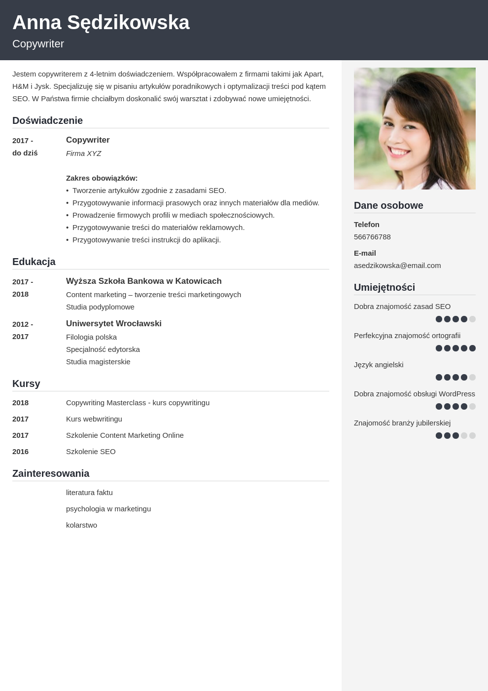 Najlepsze Szablony Cv Do Pobrania Za Darmo W Pdf