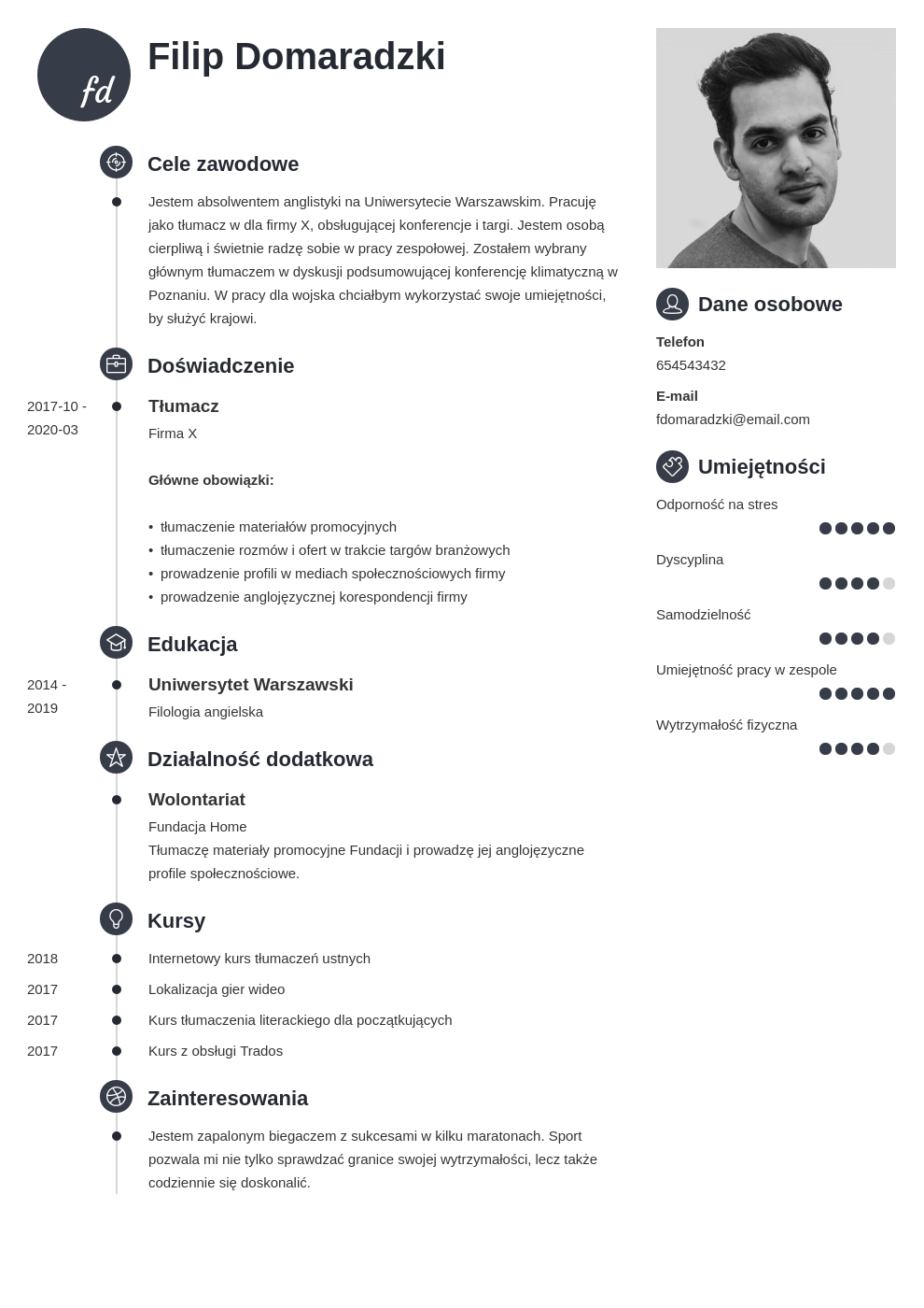  życiorys do wojska - primo