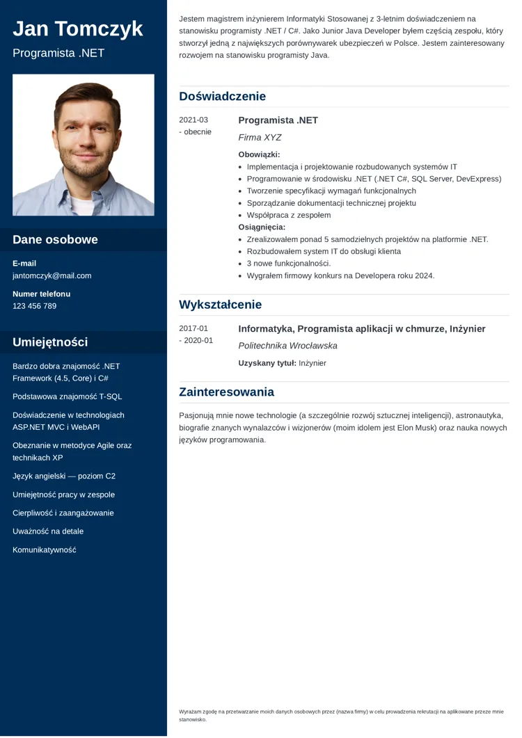 CV programista / informatyk - cascade