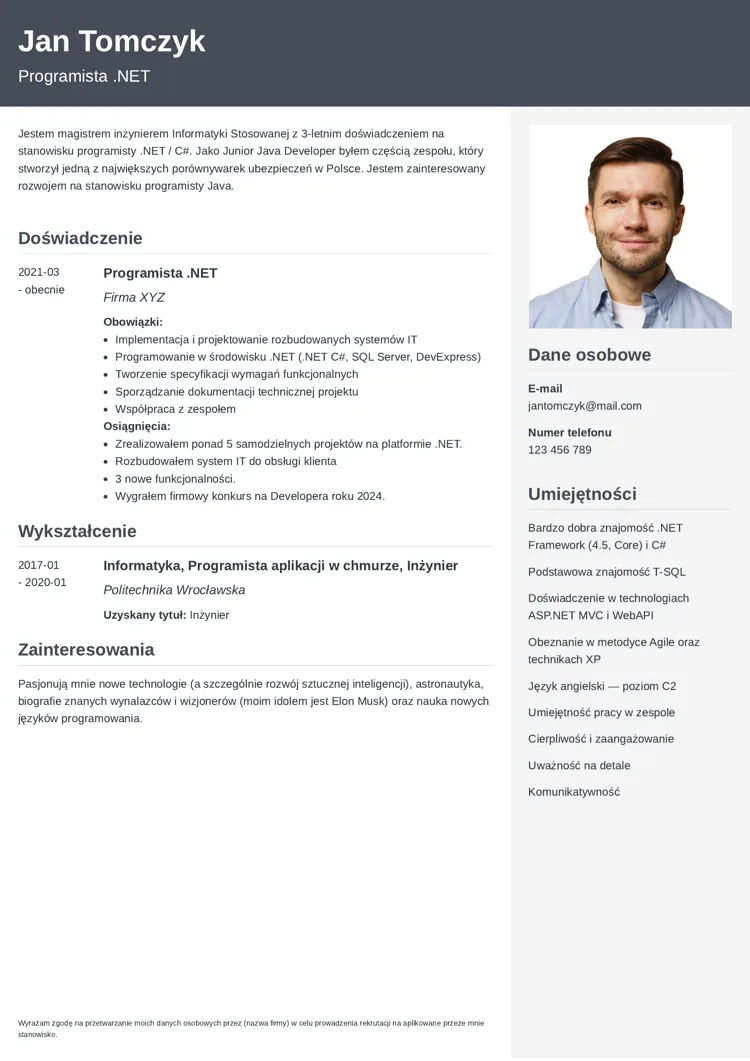 CV programista / informatyk - cubic