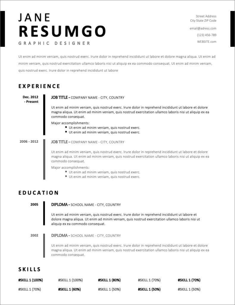 free cv templates