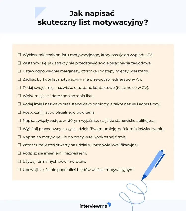 jak napisać list motywacyjny