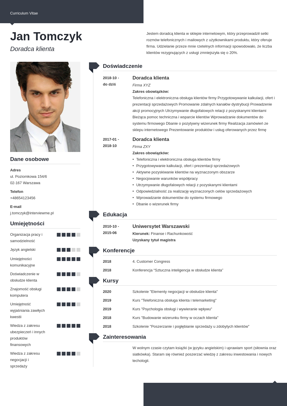 jak napisac proste cv template modern