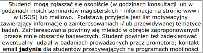 List motywacyjny na seminarium