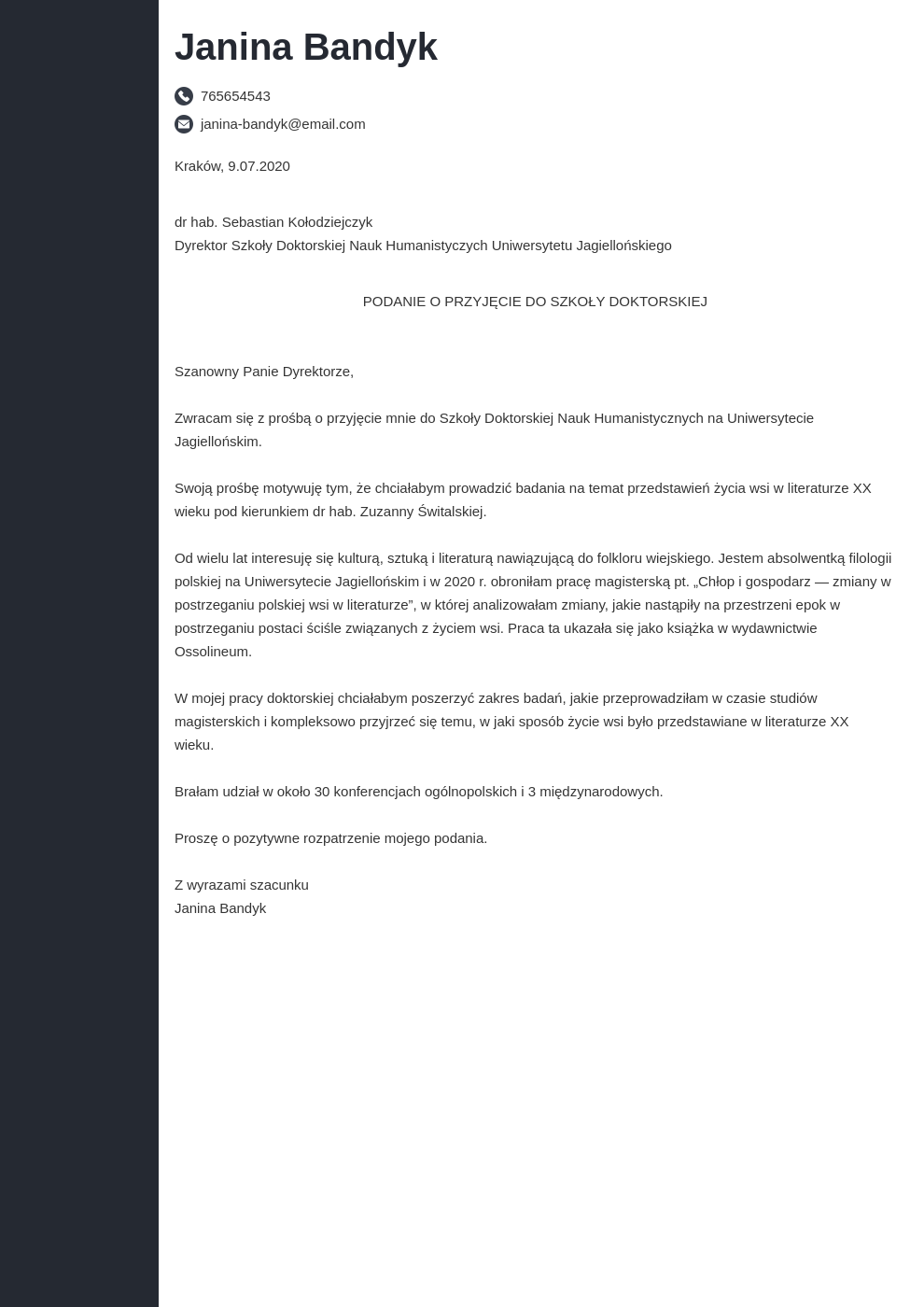 Odwołanie Od Nieprzyjęcia Na Studia Wzór