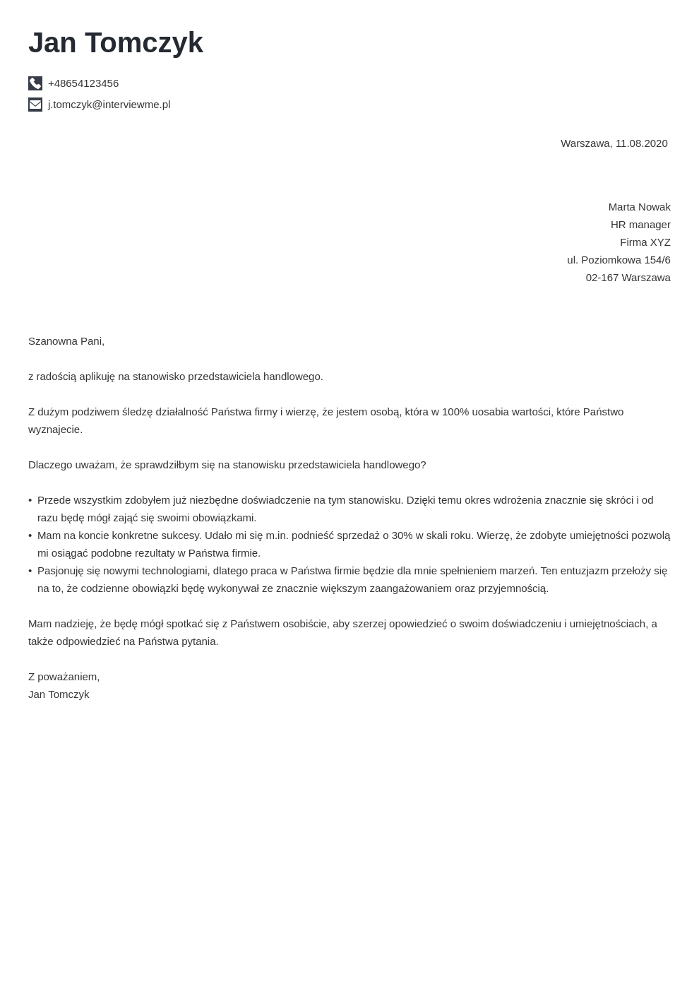 List motywacyjny — wzór i 50+ przykładowych listów do pracy