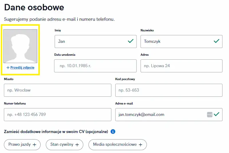 puste cv do wypelnienia na komputerze